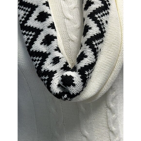 Made For Me to Look Amazing Sweater Dress~Size S~Ivory/Black with Scarf L5 21 - Picture 7 of 10